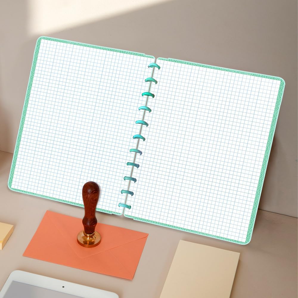 A4 TUL Discbound Grid Filler Paper - 11 Disc Graph Paper, Letter Size 100Sheets / 200Pages Loose-Leaf Paper, 100gsm White Paper, 8.5'' x 11''