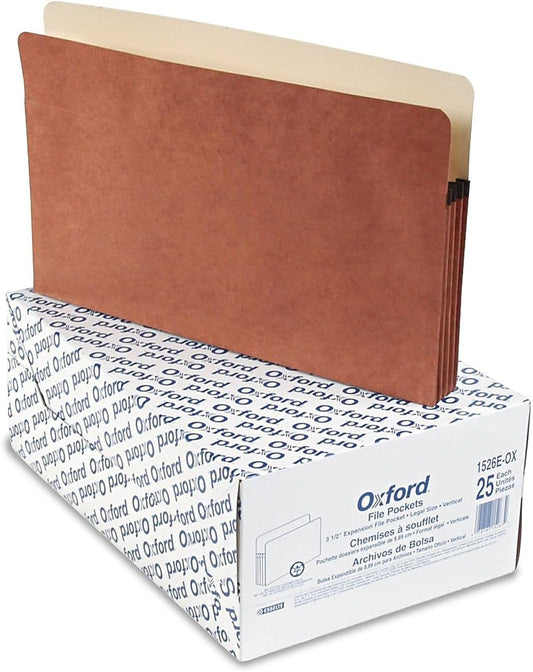 Pendaflex File Pocket, 3-1/2-Inch Expansion, Legal Size, 25 per Box (1526E-OX)