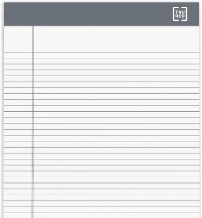TRU RED Notepads, 5” x 8”, Narrow Ruled, Canary, 50 Sheets/Pad, 6‑Pack