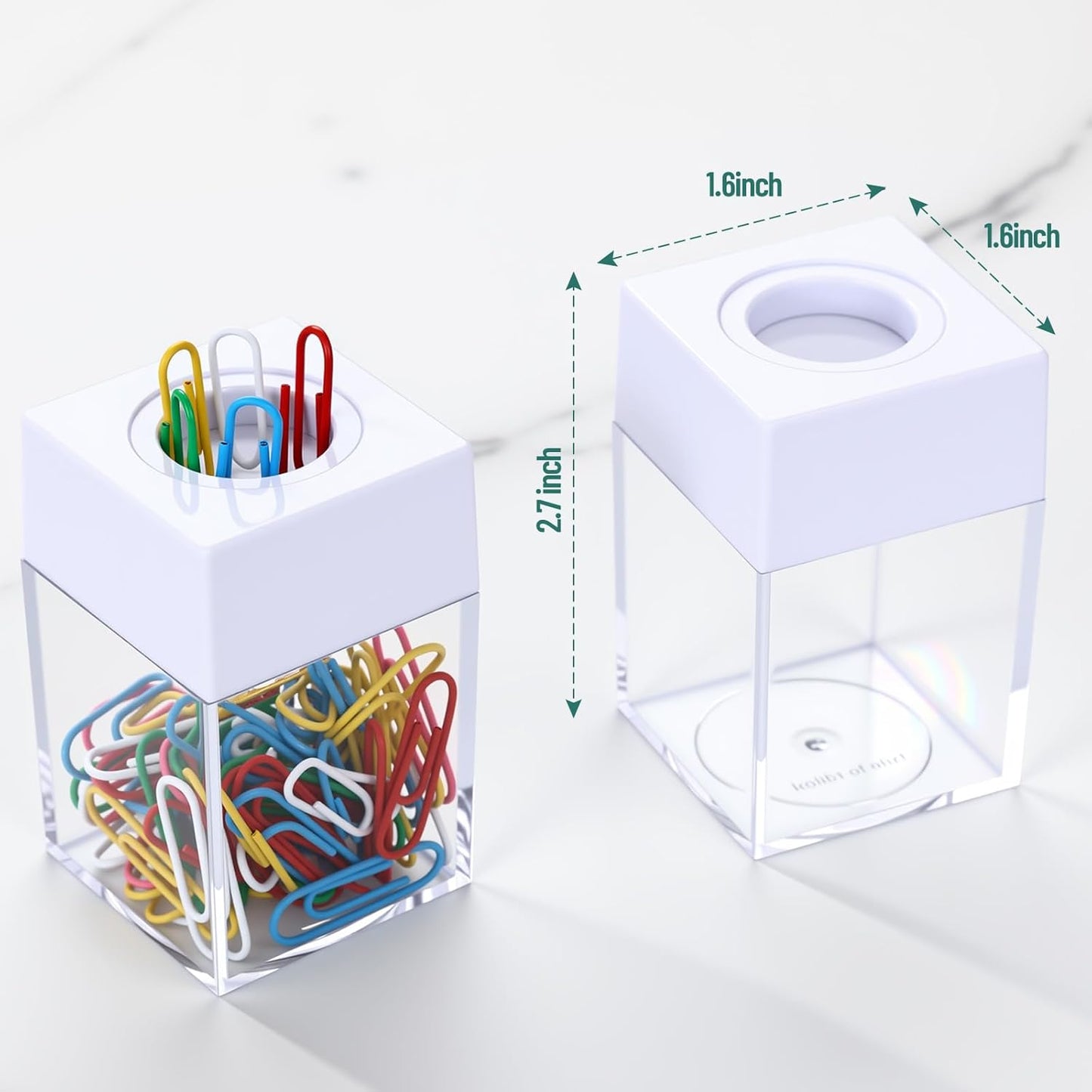 Outus 4 Pieces Magnetic Paper Clip Dispenser Holder Paperclip Dispenser for Desk, School, Office(Black)