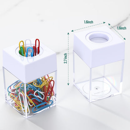 Outus 4 Pieces Magnetic Paper Clip Dispenser Holder Paperclip Dispenser for Desk, School, Office(Black)