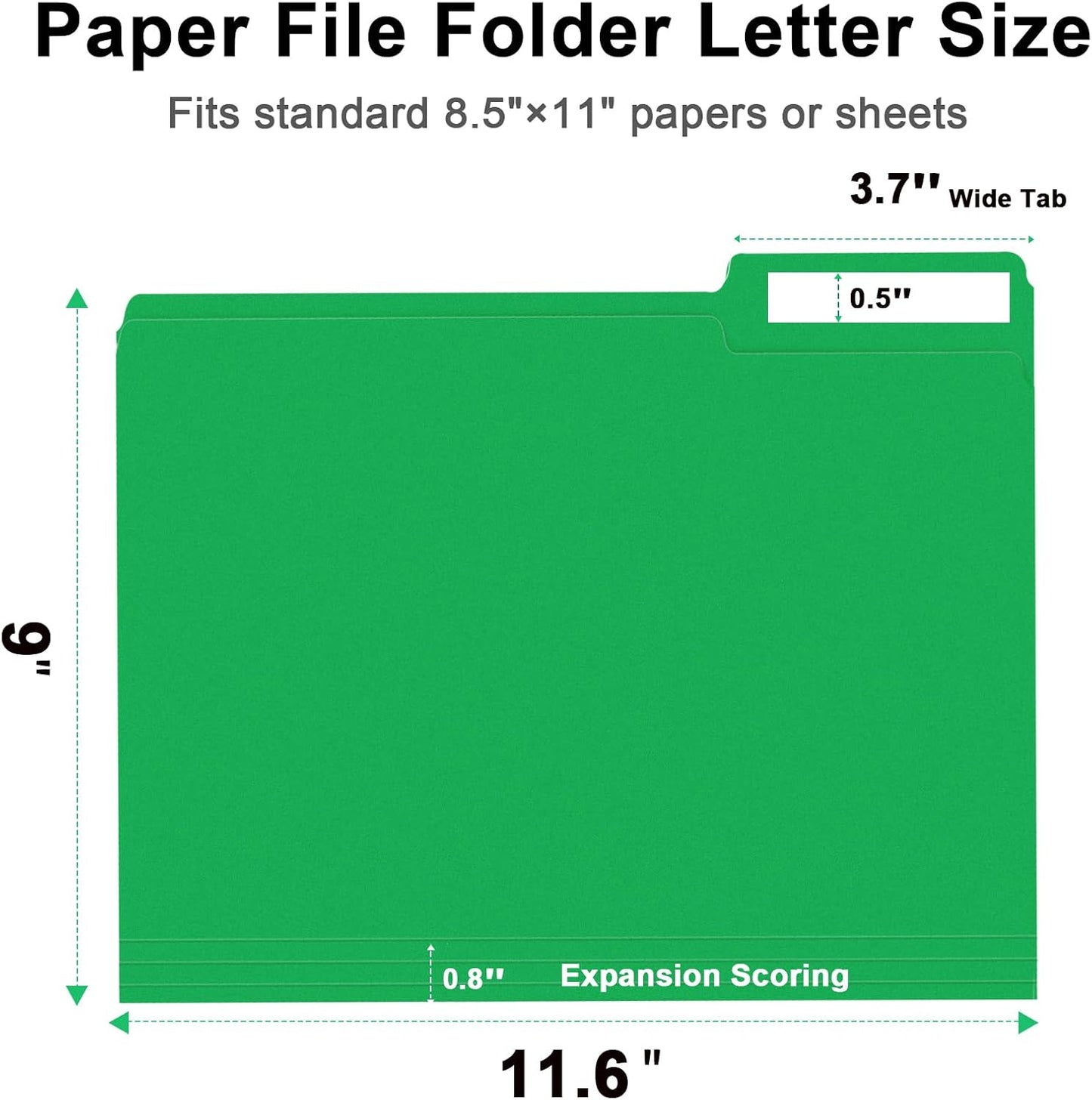 File Folder, RAZCC 150 Pack 1/3 Cut Tab File Folders Letter Size, Manila Folders, Folders with Tab, Great for Organizing and Easy File Storage