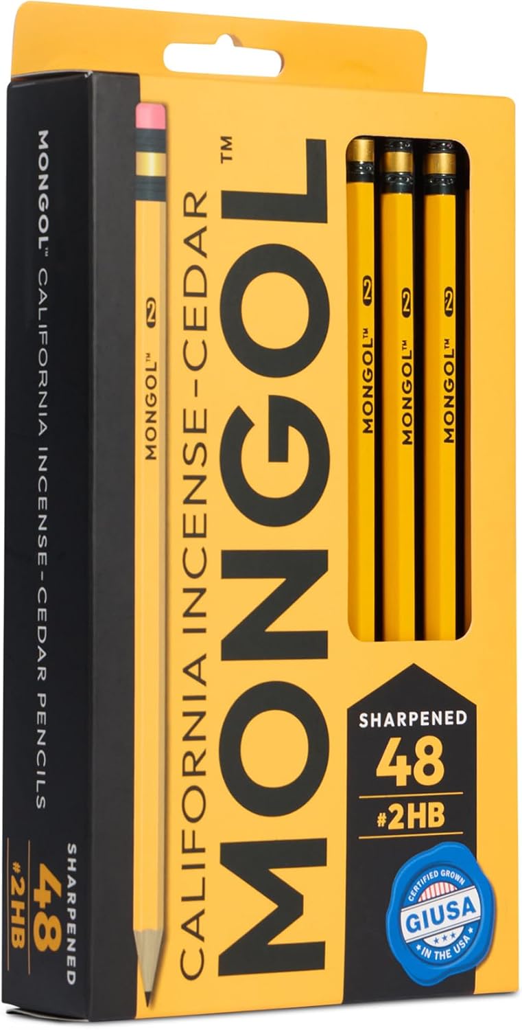 Mongol Classic Incense Cedar #2 Pencil - 12-Pack – Pre-sharpened, European Graphite Core, US Grown Cedar, Smudge Free Eraser – Nontoxic PMA Certified