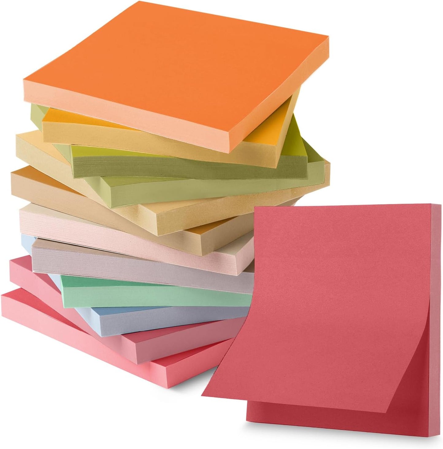 Mr. Pen- Sticky Notes, 3"x3", 12 Pads, 720 Sheets, Autumn Carnival Color Palette, Sticky Notes Bulk, Self-Stick Note Pads, Perfect for Office, School, Home, Study & Organization