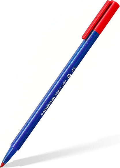 STAEDTLER 323 Triplus Colour Fibre-Tip Pens, 1.0 mm, Assorted Colours, Pack of 10