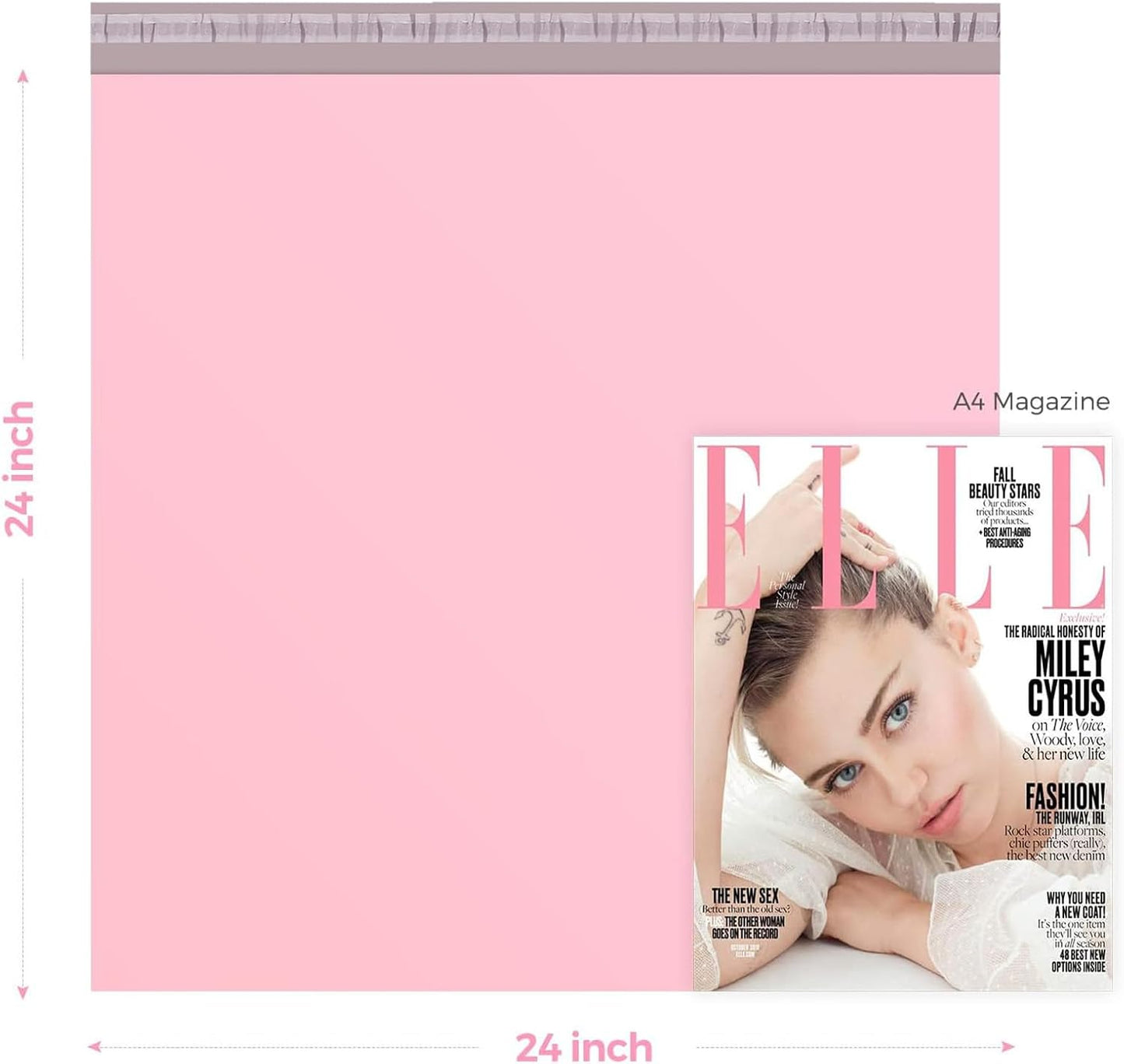 Metronic Poly Mailers 10X13 100 Pack, Strong Adhesive Shipping Envelopes for Clothing, Medium Shipping Bags for Small Businesses, Waterproof Mailers Poly Bags, Packages Bags Light Pink