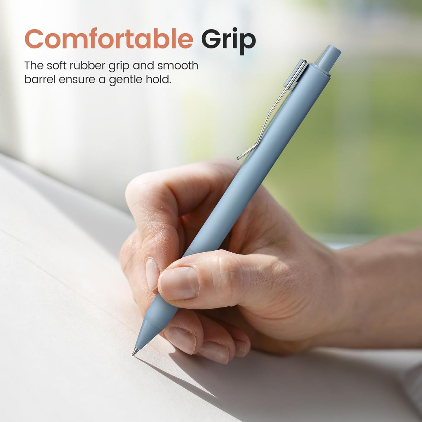 Taja Gel Pens, 6 Pcs Quick Dry Black Gel Ink Pens, 0.5mm Fine Point Smooth Writing Pens for Journaling and Note Taking, Cute Aesthetic Pens for Women & Men-Pastel