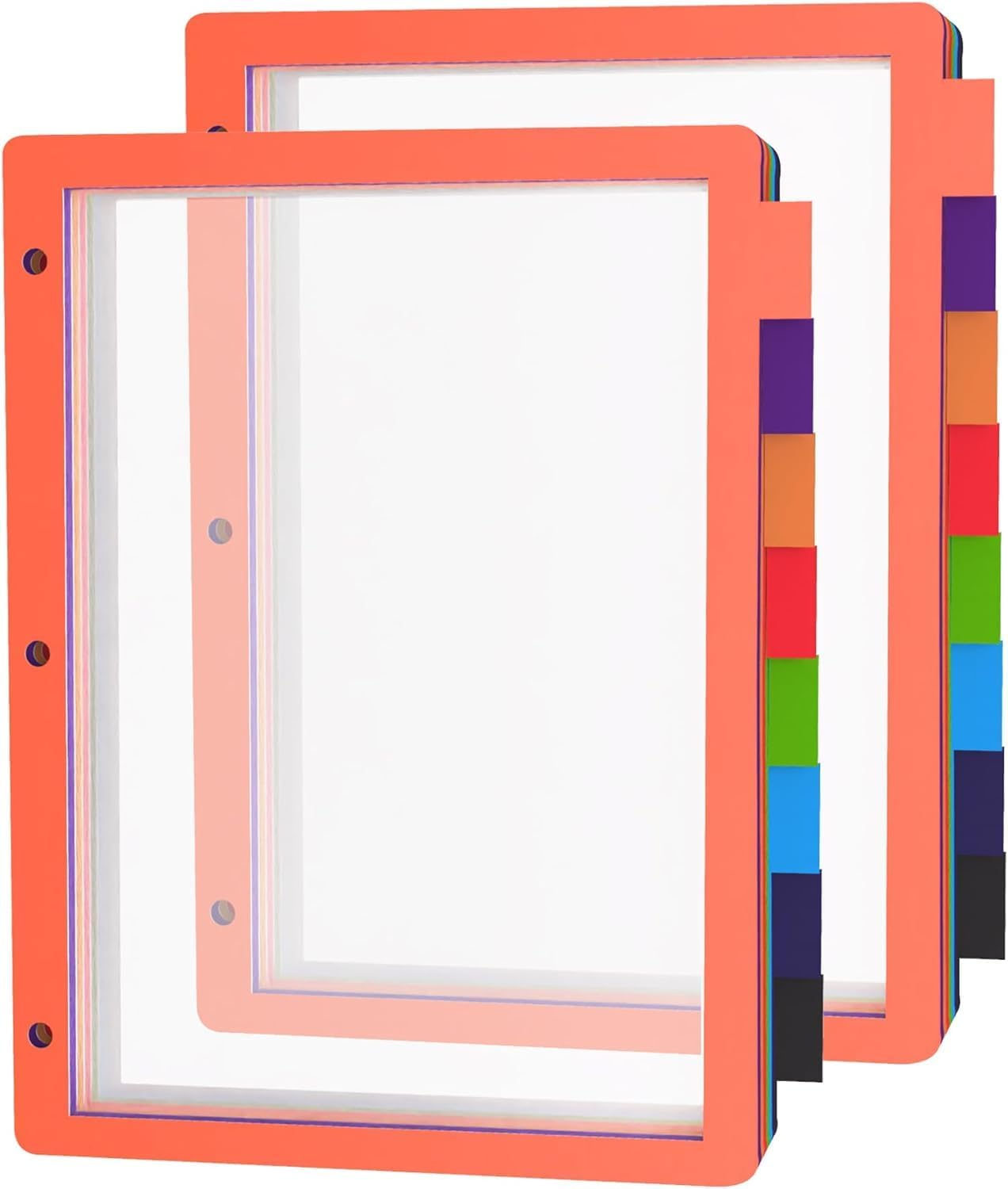 HABGP 24Pcs/3 Set 8 Tab Dividers for 3 Ring Binder, 24 Pcs Clear Color 3 Ring Binder Dividers with Tabs, Page Folder Dividers, Plastic Tabbed File Dividers with Tabs, Three Ring Binder Index Dividers