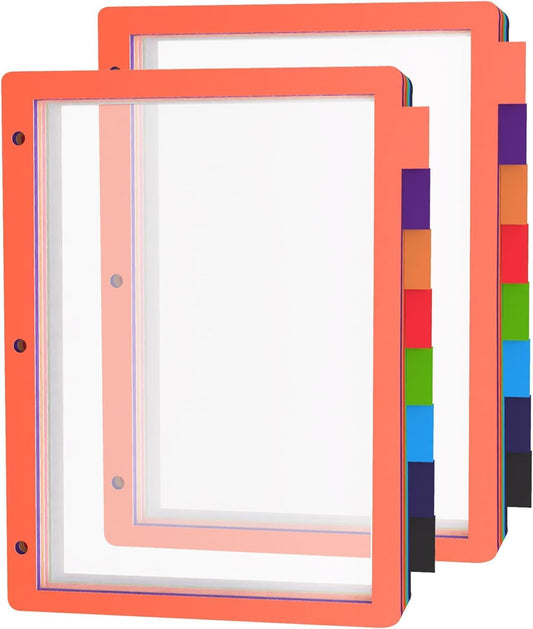 HABGP 24Pcs/3 Set 8 Tab Dividers for 3 Ring Binder, 24 Pcs Clear Color 3 Ring Binder Dividers with Tabs, Page Folder Dividers, Plastic Tabbed File Dividers with Tabs, Three Ring Binder Index Dividers