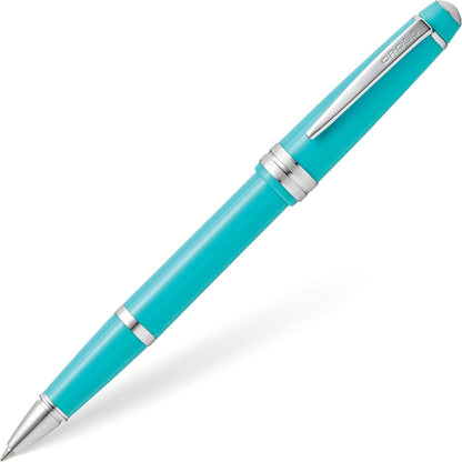 Cross Bailey Light Polished Blue Resin Rollerball Pen - Professional Pen for Effortless Writing - Journaling, Note-Taking & More - Black Ink - Easy Handling - Includes Gift Box