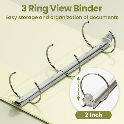 SUNEE 3 Ring Binder 3 Inch 1 Pack, Clear View Binder Three Ring PVC-Free (Fit 8.5x11 Inches) for School or Office Supplies, Pink