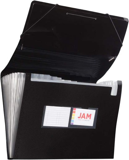 JAM Paper Accordion Folders - 13 Pocket Plastic Expanding File - Legal Size - 10 x 15 - Red - Sold Individually