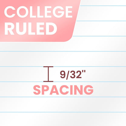 Oucaru Spiral Notebook College Ruled, 5 Pack, 1 Subject, 70 Sheets 8-1/2" x 10", 3 Hole Punched, Lined Journaling Notebooks, for Writing, Home & Office, School Supplies