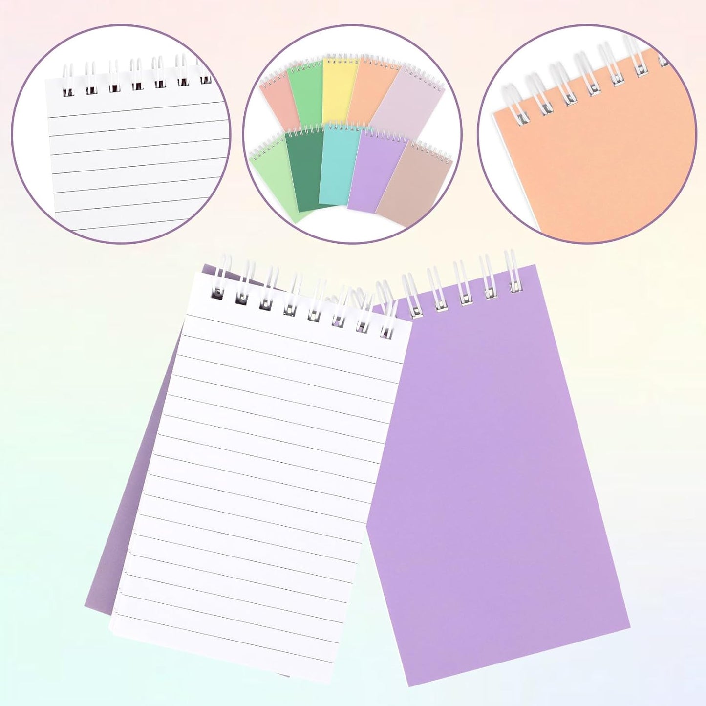 Hxezoc 10 Pack Small Pocket Notebooks, 3 x 5 Inches Mini Kraft Spiral Pocket Notebook with Lined Pages Memo Pads for Kids Home Office School Classroom Decoration Supplies