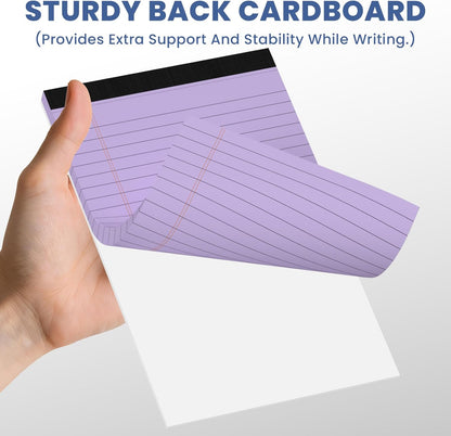 12 Pack Notepads 5x8, Small Legal Pads Narrow College Ruled, 30 Sheets/Pack, Perforated Notebook - White Note Pads for School, Memo, Note Taking, Teacher & Office Supplies, Writing Pads of Paper