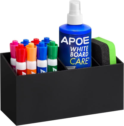 Magnetic Dry Erase Marker Holder, Acrylic Magnet Pen Holder for Whiteboard, Refrigerator, Magnetic Fridge Organizer for Office, Classroom, Whiteboard Maker Holder, Locker Organizer