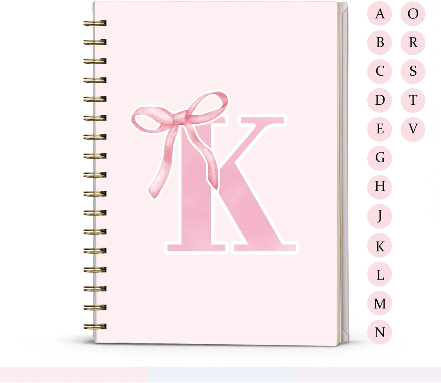 Blue Bow Journal Notebook for Girls,Initial H Journals Personalized Diary Gifts for Teen Girl Kids,Monogrammed Gifts for Women,Trendy Coquette Cute Hardcover Spiral Notebook 5.5 x 8.3 - Colors B
