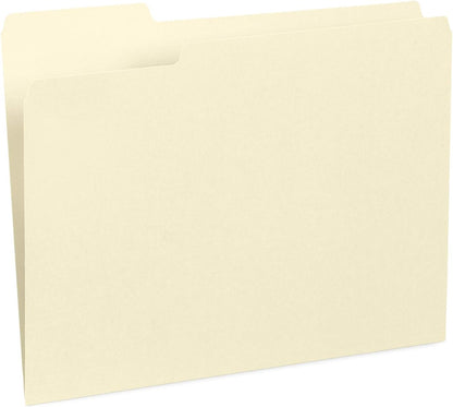 File Folder, 1/3 Cut Tab, Letter Size, Yellow, Great for Organizing and Easy File Storage, 100 Per Box