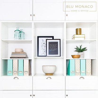 BLU MONACO | Cardboard Magazine File Holder Set of 4 | Vertical Magazine File Holder for Desk and Shelves | Standing File Holder for Classroom School Paper Storage