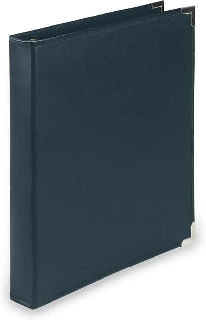 Samsill Classic Collection Leather 3 Ring Binder, Executive Presentation Portfolio, 0.5 Inch (Holds 100 Sheets), Brass Round Ring, Burgundy
