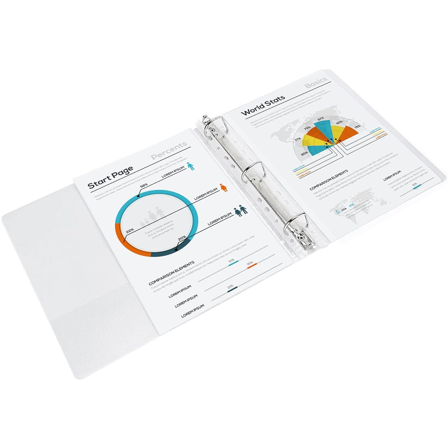 Amazon Basics 3 Ring Binders, 3 Inch D-Ring Organizer for School, Home Office, Paper Storage, White, 2 Pack