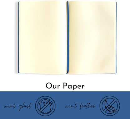 Portage Blank Hardcover Aesthetic Notebook Writing Journal – Bleed-Proof Paper Notepad for Journaling, High GSM, A5 Notebook, Cream Pages - Salmon, 6 x 8.5 Inches, 224 Pages