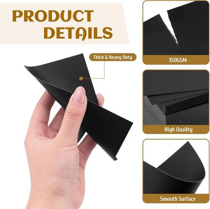 Bercoor 200 Pieces Blank 3 x 5 Inch Index Cards, Heavy Note Cards Study Cards for Office, School Learning, Black