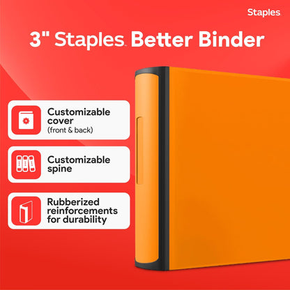 Staples Better Binder 2-Inch D-Ring View Binder, Reinforced Spine, Holds Up to 540 Sheets, Teal, for Office & School