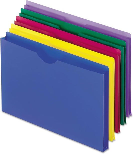 Pendaflex Translucent Poly File Jackets, Legal Size, Assorted Colors, 5/Pack (50993)