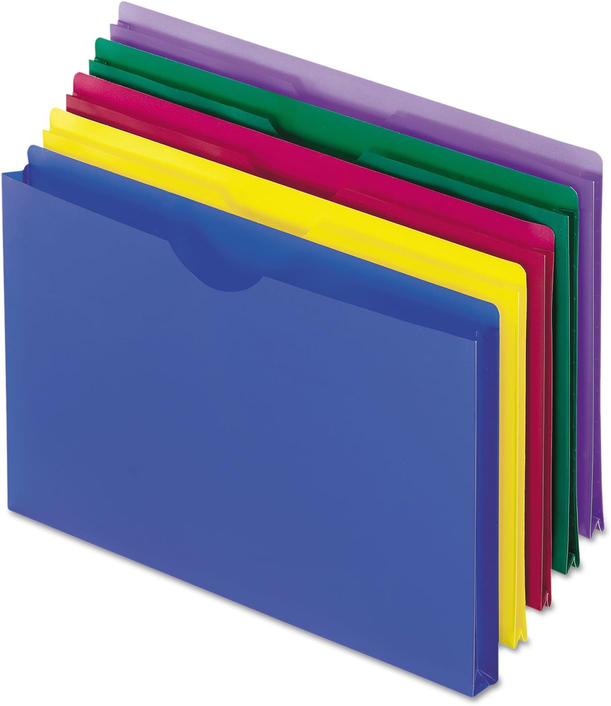 Pendaflex 50993 Expanding File Jackets, Legal, Poly, Blue/Green/Purple/Red/Yellow, 5/Pack
