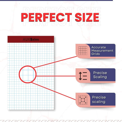 Grid Paper Pad 5x8 Inches, Graph Paper Pad 4x4, Grid Notepad, 1 Pack, 5x8 Graph Paper 1/4 Grid, Graphing Paper, Engineering Pad, 100 Sheets 200 Pages Perforated Pad for School, Home, & Office