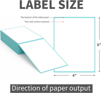 9527 Product Fanfold 4 x 6 Direct Thermal Labels White Perforated Shipping Labels, 500pcs per Stack,1 Stack