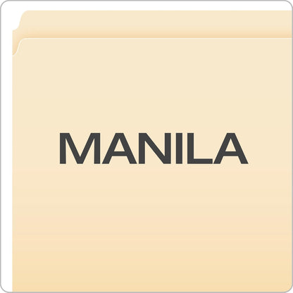 Pendaflex 752 File Folders, Straight Cut, Top Tab, Letter, Manila (Box of 100), Natural
