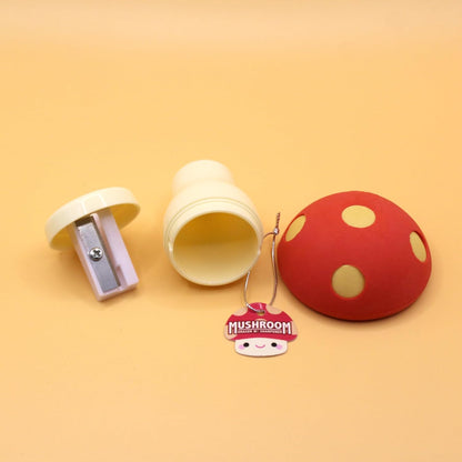 Limited Edition Mushroom Eraser and Pencil Sharpener (RED Cap W/Yellow DOTS)