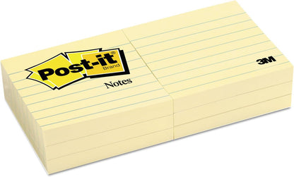 Post-it Notes, 3x3 in, 6 Pads, America's #1 Favorite Sticky Notes, Canary Yellow, Clean Removal, Recyclable (630-6PK)