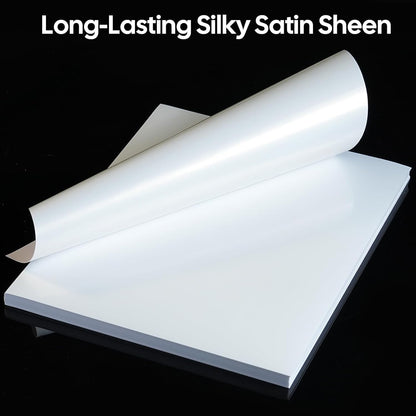 Printable Vinyl Sticker Paper for Inkjet and Laser Printer - Glossy White - 21 Waterproof Decal Paper Self-Adhesive Sheets 8.5"x11"- Dries Quickly and Holds Ink Beautifully