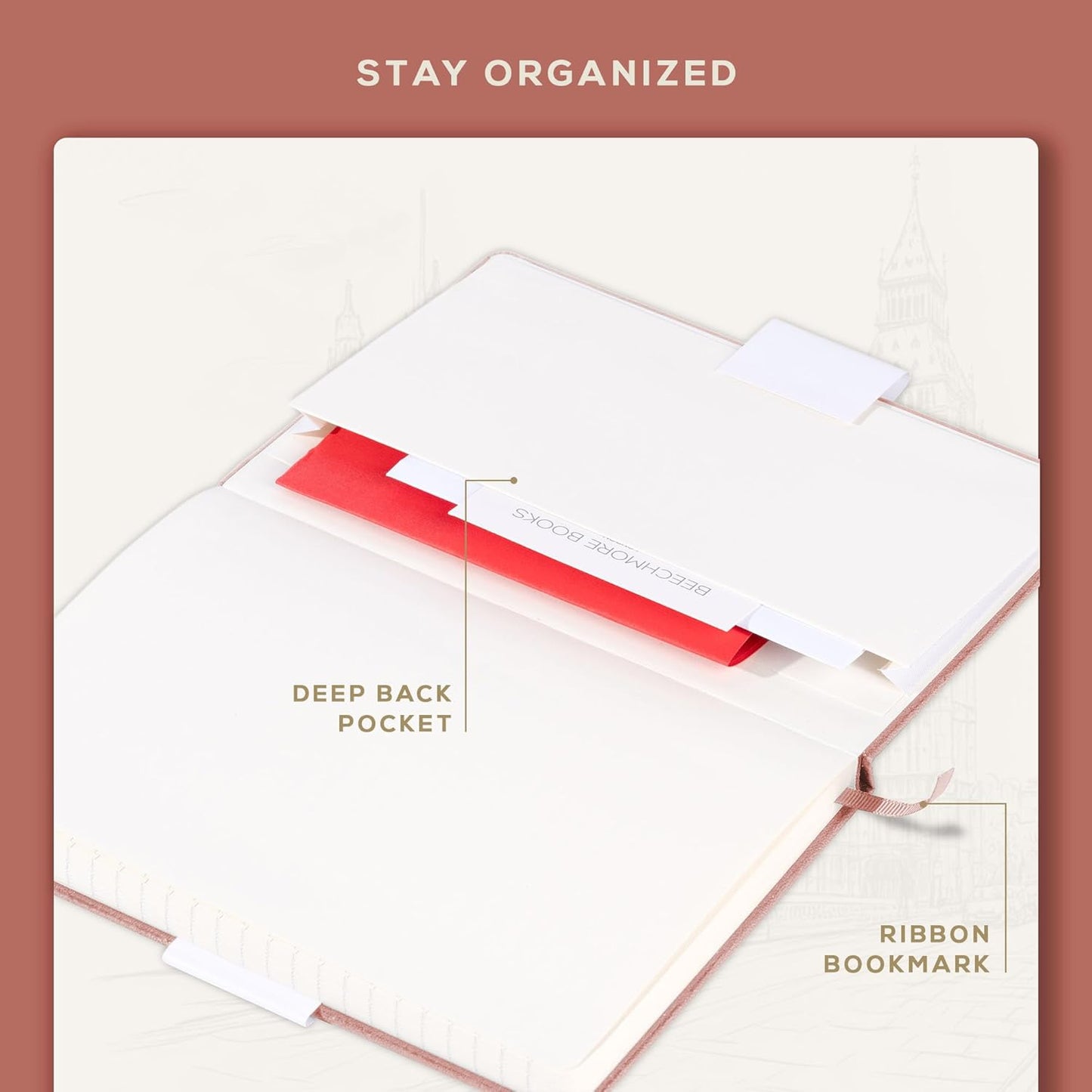 BEECHMORE BOOKS Large Lined Journal Notebook, 8.5" x 11.5" (A4) Hardcover Vegan Leather Executive Diary for Work, Thick 120gsm Paper, Lay-Flat Binding, Gift Box