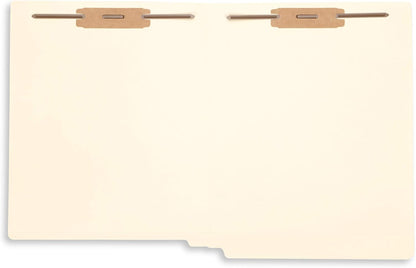 50 End Tab Fastener File Folders - Reinforced Straight Cut Tab 2 Prong Folders- Designed to Organize Standard Medical Files and Office Documents - Letter Size, Manila, 50 Pack