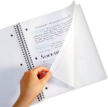 Five Star Spiral Notebook, 5 Subject, Wide Ruled Paper, Fights Ink Bleed, Water Resistant Cover, 8" x 10-1/2", 200 Sheets, Color Will Vary (05206)