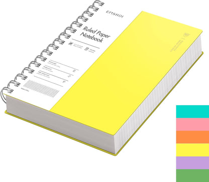 EMSHOI A5 Spiral Notebook College Ruled Lined Journal, Small 5.7" X 8.22", 300 Pages/150 Sheets, 100gsm Thick Paper, Waterproof Hardcover, for Office School Women Men Work Writing Notes, Blue