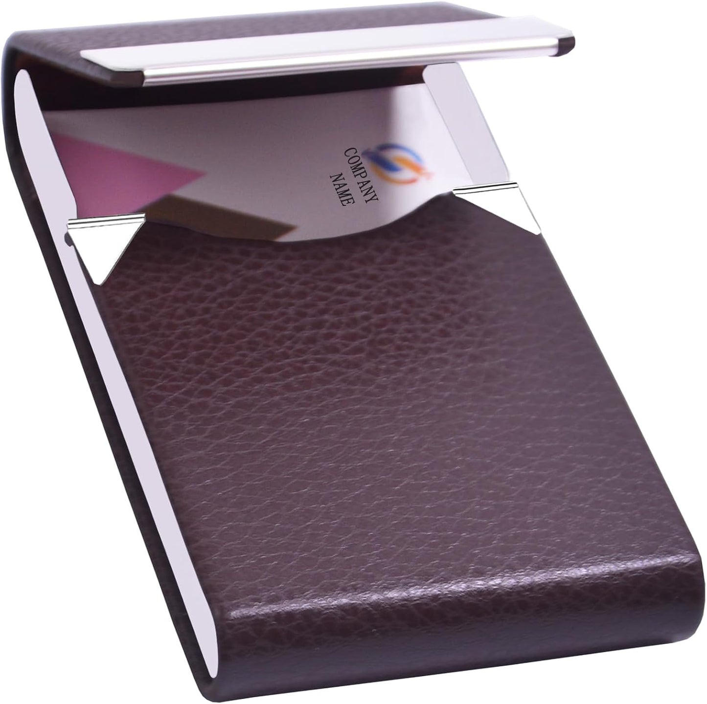 Business Card Holder with Ultra Slim Design,Business Card Case with Premium PU Leather,Suit Pocket Metal Card Holder for Women/Men,Professional Name Card Holder with Magnetic Shut (Black1)