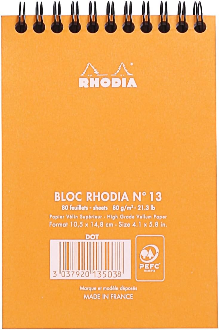 Rhodia Wirebound Pad 8.25x11.75, Lined, Orange