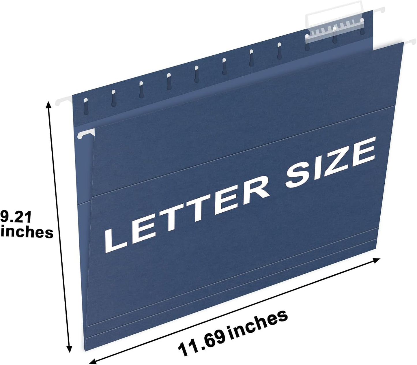 HERKKA Hanging File Folders, 60 Pack Reinforced Letter Size Hanging Folders, Designed for Bulky Files, Filing Cabinet, 1/5-Cut Adjustable Tabs (Black)