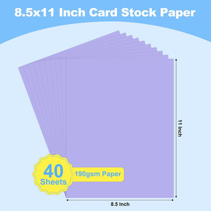 40 Sheets Colored Cardstock, 8.5 x 11 Construction Paper, Black Card Stock Paper, Cardstock Printer Paper for Halloween,Mothers Day, Christmas, Wedding Invitations, DIY Cards, Photo, Art and Crafts
