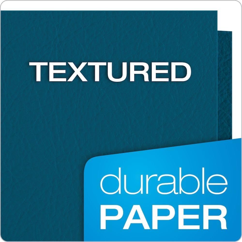 Oxford Twin-Pocket Folders, Textured Paper, Letter Size, Dark Blue, Holds 100 Sheets, Box of 25 (57538EE)