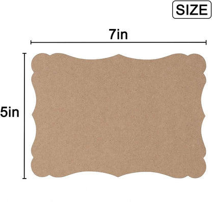 50 Pack Blank Kraft Cards Cardstock Thick Paper Brown Greeting Cards for DIY Gift Card Menus, Baby Shower and Wedding Invitations (Multicolored, 5x7IN)