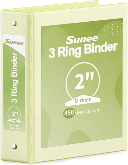 SUNEE 3 Ring Binder 3 Inch 1 Pack, Clear View Binder Three Ring PVC-Free (Fit 8.5x11 Inches) for School or Office Supplies, Pink