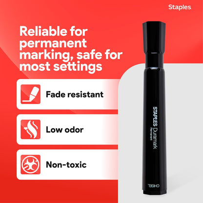 STAPLES Permanent Markers, Ultra Fine Tip, Black, 12 Pack – Duramark Precision Markers for Writing, Drawing & Labeling