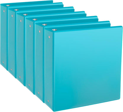 CIXILDTS 1-Inch Round Ring Binders, Standard 3 Ring Binder Fit Letter Size Paper, Presentation View Binders, 6 Packs, Assorted
