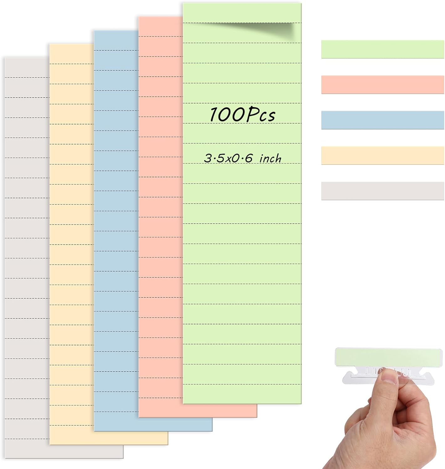 100 Pcs Hanging File Folder Paper Inserts 3-1/2 Inch Off White Blank File Tab Inserts Thick Cardstock for Hanging Folder (3.5×0.6 inch)(No Tab Included)